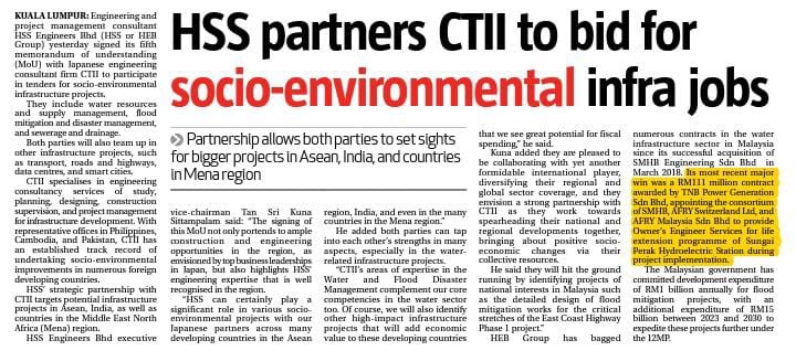 HSS Partners CTII to Bid for Socio-Environmental Infra Jobs